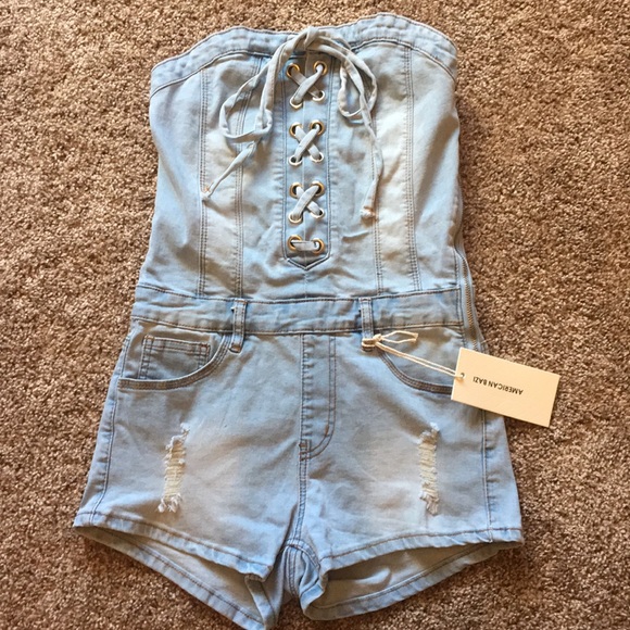 Pants - Straplesss jean romper